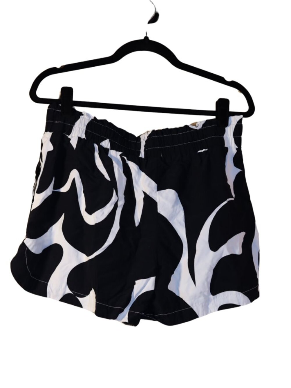 A New Day Black White Abstract Pull-On Shorts M